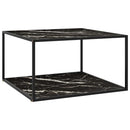 sofabord 90x90x50 cm marmorglas sort