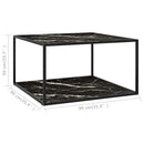 sofabord 90x90x50 cm marmorglas sort