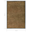 vaskbar dørmåtte 60x90 cm brun