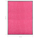 vaskbar dørmåtte 90x120 cm pink