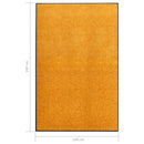vaskbar dørmåtte 120x180 cm orange