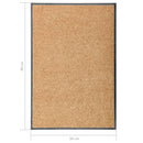 vaskbar dørmåtte 60x90 cm cremefarvet
