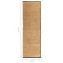 vaskbar dørmåtte 60x180 cm cremefarvet