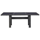 havebord 200x100x74 cm glas og polyrattan sort