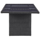 havebord 200x100x74 cm glas og polyrattan sort