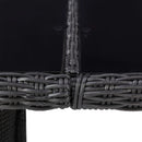 havebord 200x100x74 cm glas og polyrattan sort