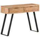konsolbord 100x35x76 cm massivt akacietræ med naturlige kanter