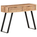 konsolbord 100x35x76 cm massivt akacietræ med naturlige kanter