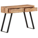 konsolbord 100x35x76 cm massivt akacietræ med naturlige kanter