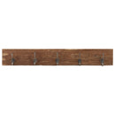 knagerække med 5 knager 100x2,5x15 cm massivt genbrugstræ