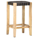 barstole 2 stk. 75 cm ægte skind sort