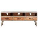 tv-skab 130x35x51 cm massivt ru mangotræ grå