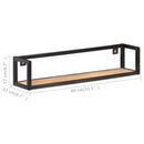 væghylder 2 stk. 80 cm ru mangotræ