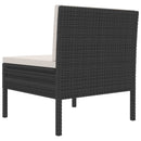 havestole 3 stk. med hynder polyrattan sort