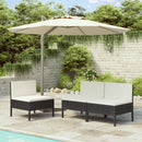 havestole 3 stk. med hynder polyrattan sort