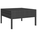 loungesæt til haven 2 dele med hynder polyrattan sort