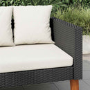 3-personers havesofa med hynder polyrattan sort