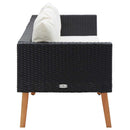 3-personers havesofa med hynder polyrattan sort