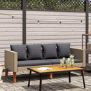 2-personers havesofa med hynder polyrattan beige