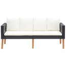 2-personers havesofa med hynder polyrattan sort