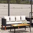 2-personers havesofa med hynder polyrattan sort