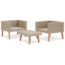 haveloungesæt 3 dele med hynder polyrattan beige