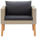 1-personssofa med hynder polyrattan beige