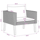 1-personssofa med hynder polyrattan beige