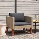 1-personssofa med hynder polyrattan beige