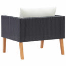 1-personssofa med hynder polyrattan sort