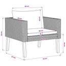 1-personssofa med hynder polyrattan sort