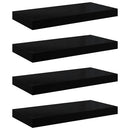 væghylder 4 stk. 50x23,5x3,8 cm MDF sort højglans