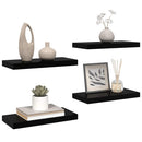 væghylder 4 stk. 50x23,5x3,8 cm MDF sort højglans