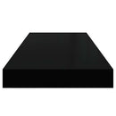 væghylde 60x23,5x3,8 cm MDF sort højglans