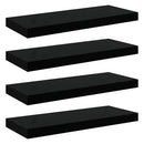 væghylder 4 stk. 60x23,5x3,8 cm MDF sort højglans