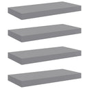 væghylder 4 stk. 50x23,5x3,8 cm MDF grå
