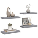 væghylder 4 stk. 50x23,5x3,8 cm MDF grå