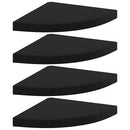 hjørnehylder 4 stk. 35x35x3,8 cm MDF sort