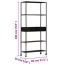 bogreol 80x35x180 cm ru mangotræ og jern