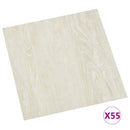 Gulvplanker Cremehvid 5,11 m² 55 stk. PVC