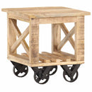 sidebord med hjul 40x40x42 cm ru mangotræ