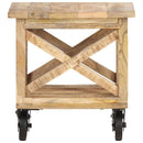 sidebord med hjul 40x40x42 cm ru mangotræ