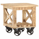sidebord med hjul 40x40x42 cm ru mangotræ