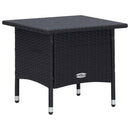 loungesæt til haven 2 dele med hynder polyrattan sort