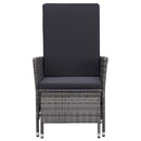 loungesæt til haven 2 dele med hynder polyrattan grå
