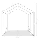 garagetelt 2,4x2,4 cm PVC grøn