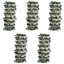 pilehegn med espalier 5 stk. med kunstige blade 180x60 cm