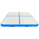 oppustelig gymnastikmåtte med pumpe 200x200x10 cm PVC blå