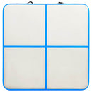 oppustelig gymnastikmåtte med pumpe 200x200x10 cm PVC blå