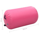 oppustelig gymnastikrulle med pumpe 100x60 cm PVC lyserød